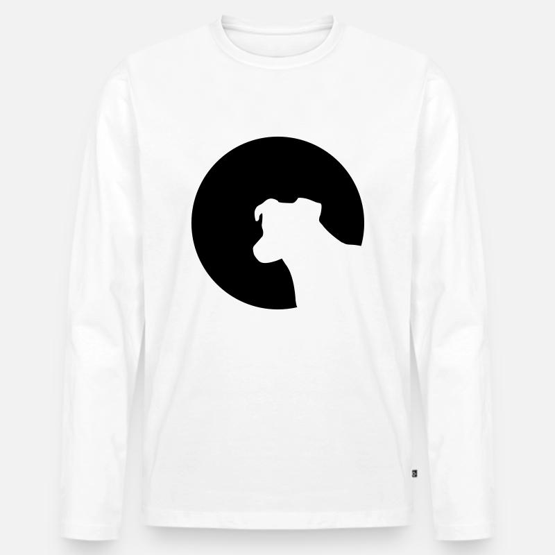 Hund - Männer Premium Bio Langarmshirt - Weiß