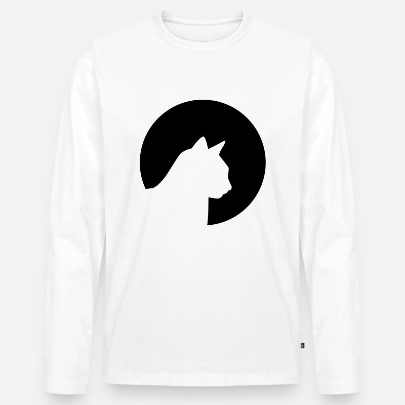 Katze - Männer Premium Bio Langarmshirt - Weiß