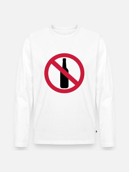Alkohol - Männer Premium Bio Langarmshirt - Weiß