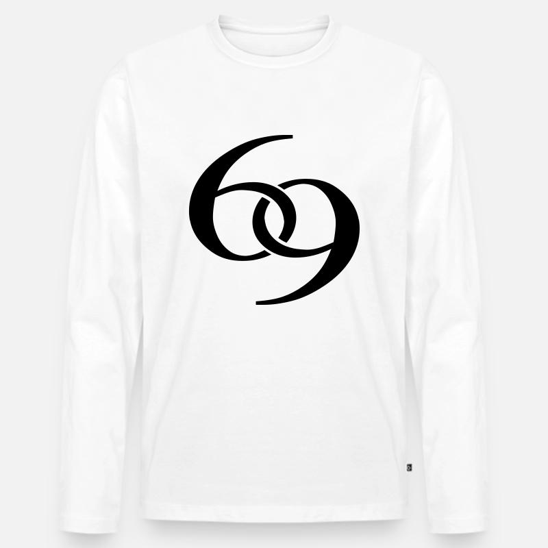 69 - Männer Premium Bio Langarmshirt - Weiß