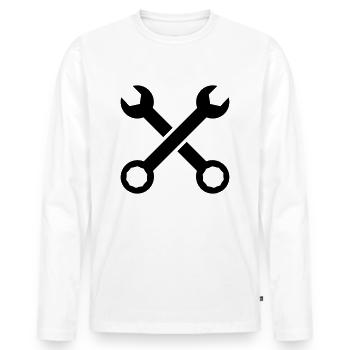 Screw wrench - Men's Premium Organic Long Sleeve Shirt - white - Front - Nico (187cm)
