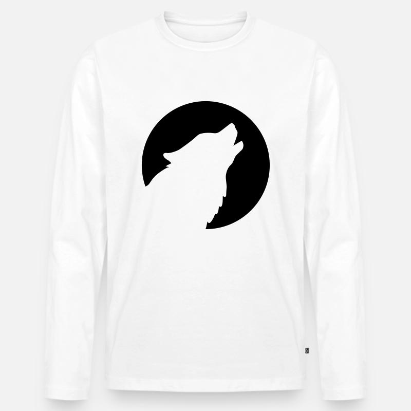 Husky - Männer Premium Bio Langarmshirt - Weiß