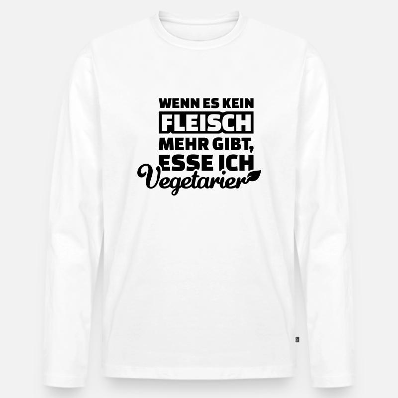 Fleisch - Männer Premium Bio Langarmshirt - Weiß