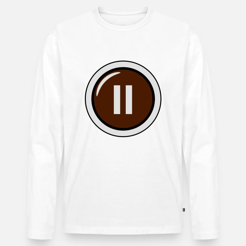 schalter pause - Männer Premium Bio Langarmshirt - Weiß