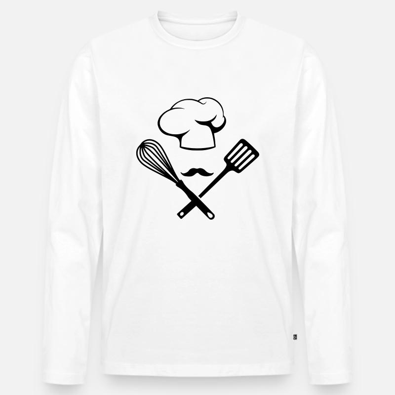 Koch Chef - Männer Premium Bio Langarmshirt - Weiß