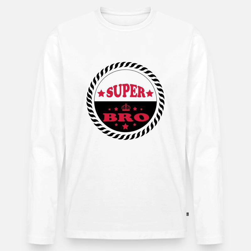 Super bro 111 - Männer Premium Bio Langarmshirt - Weiß