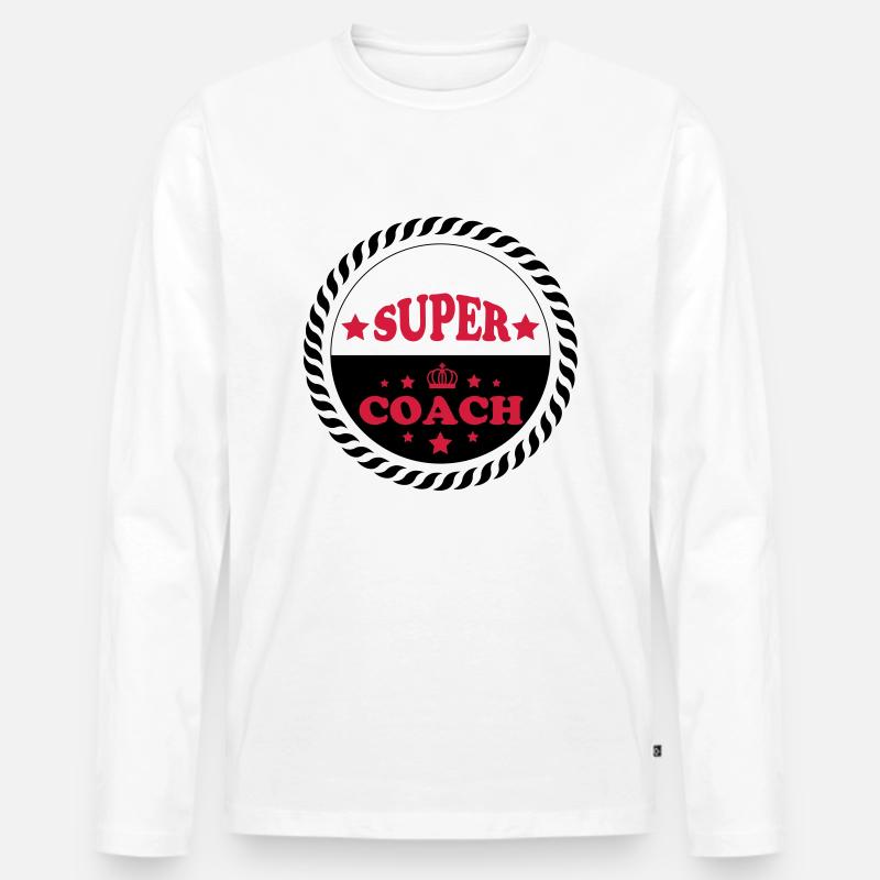 Super coach - Männer Premium Bio Langarmshirt - Weiß