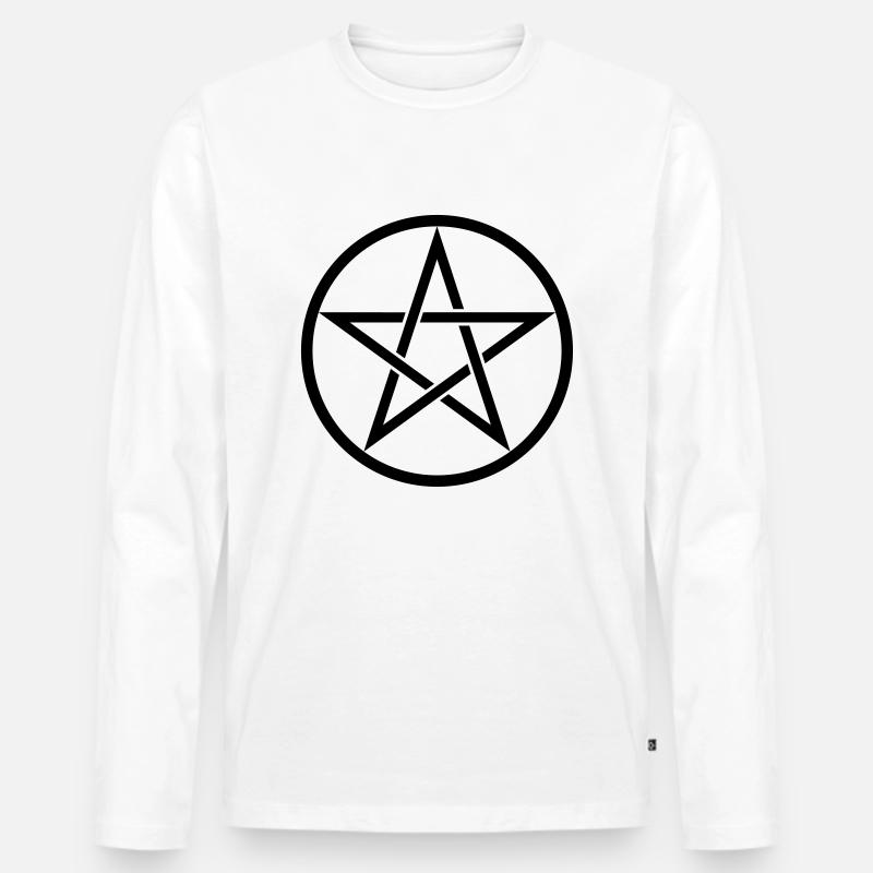 Pentacle Symbol 2 (Vector) - Männer Premium Bio Langarmshirt - Weiß