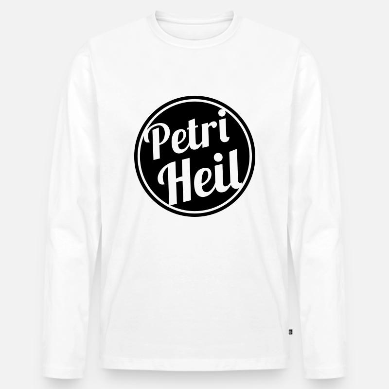 Petri Heil - Männer Premium Bio Langarmshirt - Weiß