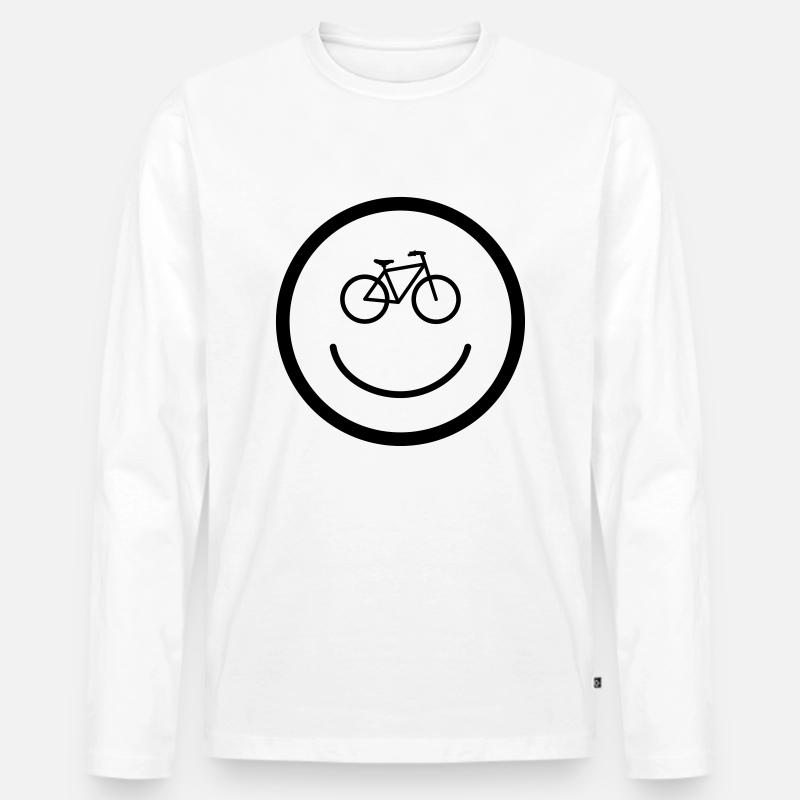 Radfahren - Männer Premium Bio Langarmshirt - Weiß
