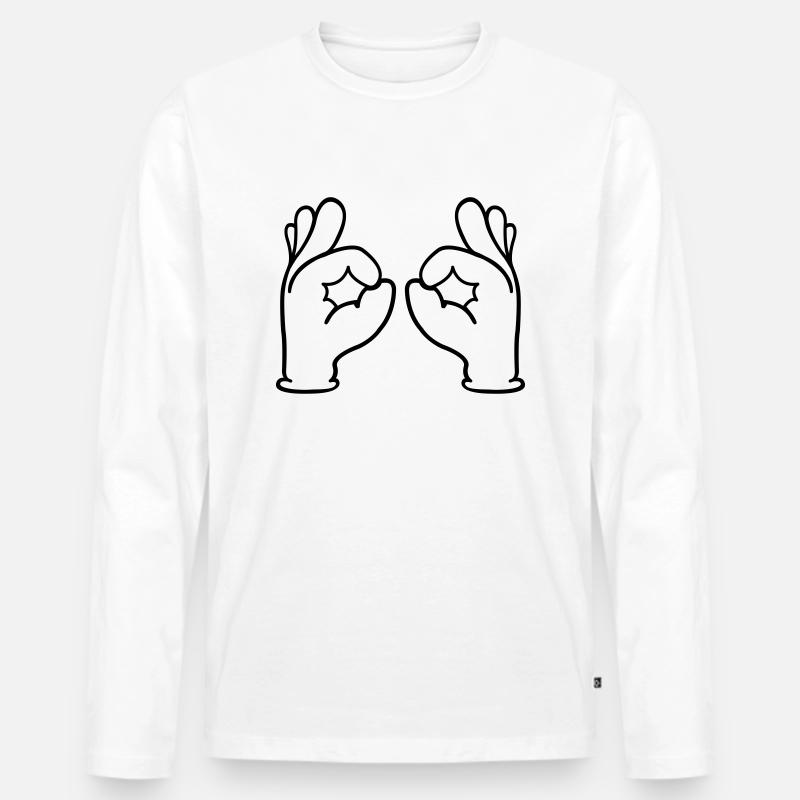 haende_01 - Männer Premium Bio Langarmshirt - Weiß
