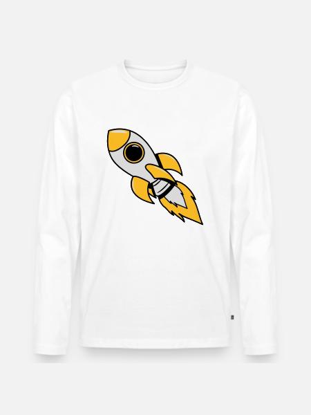 rocket space travel flying - Men's Premium Organic Long Sleeve Shirt - white