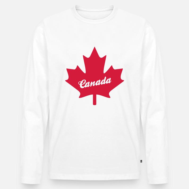 canada - Männer Premium Bio Langarmshirt - Weiß