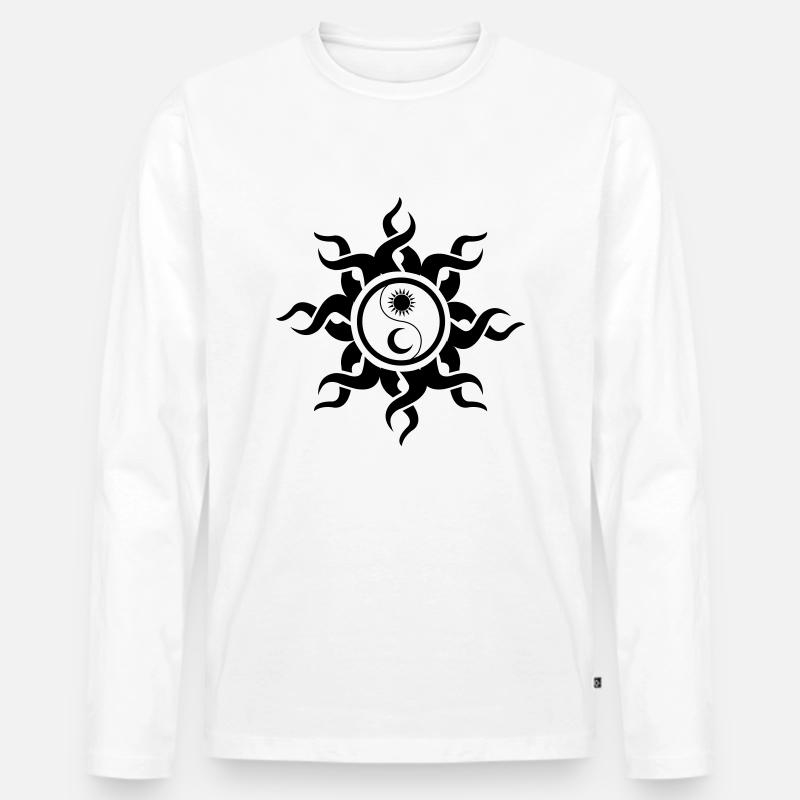 sonne_mond - Männer Premium Bio Langarmshirt - Weiß