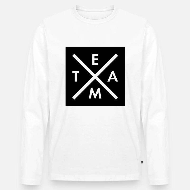 Team - Männer Premium Bio Langarmshirt - Weiß