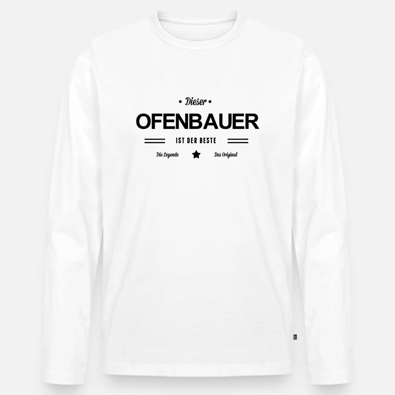 Bester Ofenbauer - Männer Premium Bio Langarmshirt - Weiß