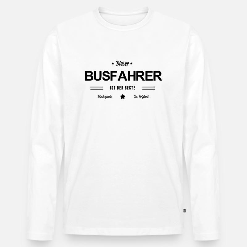 Bester Busfahrer - Männer Premium Bio Langarmshirt - Weiß