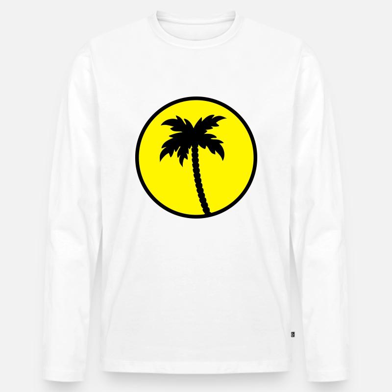 palme design sonne - Männer Premium Bio Langarmshirt - Weiß