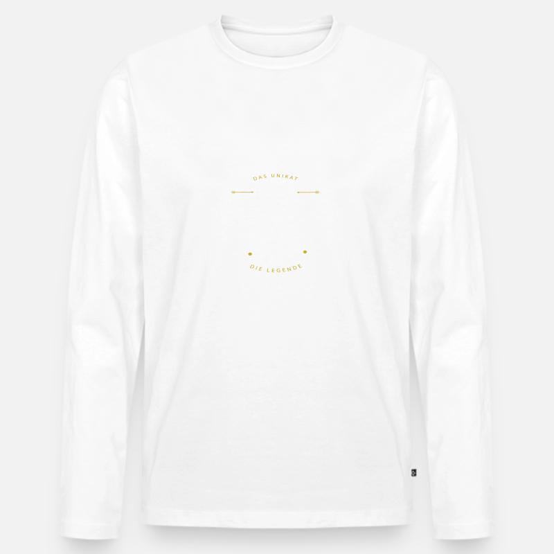 Beruf Abwart - Männer Premium Bio Langarmshirt - Weiß
