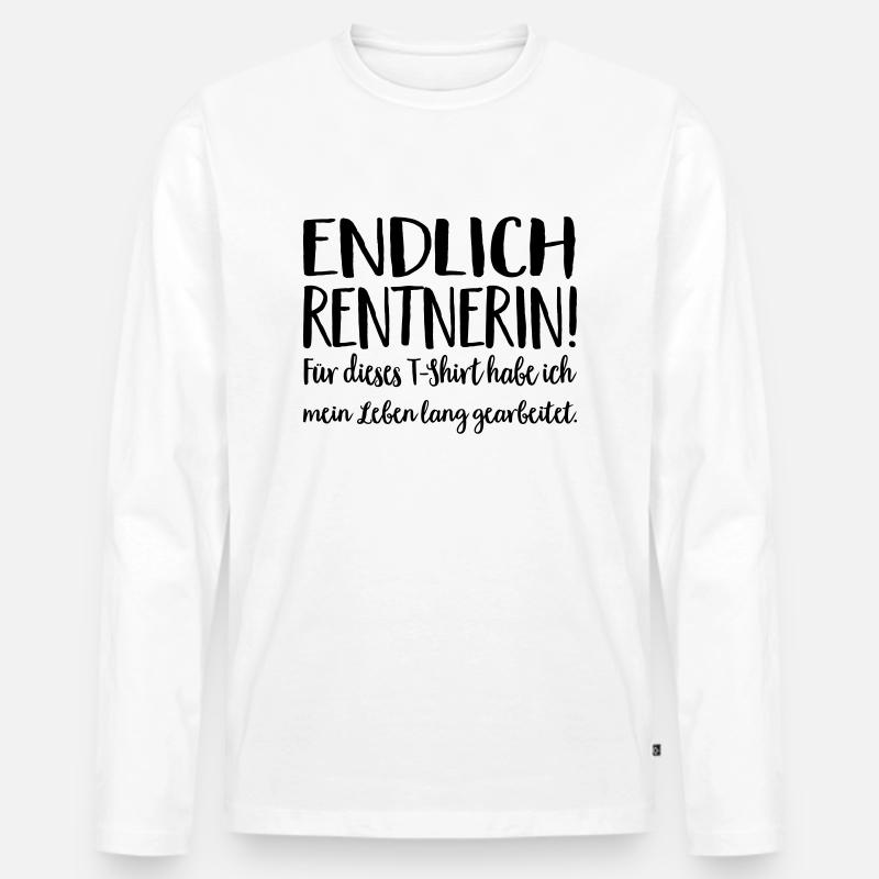 Rentnerin - Männer Premium Bio Langarmshirt - Weiß