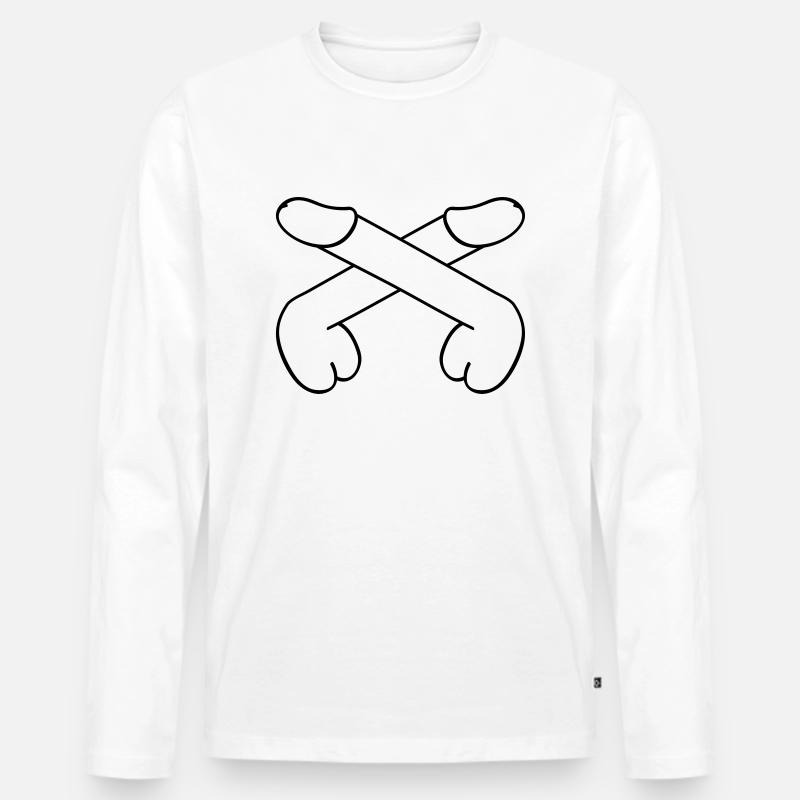 dicks comic xxx - Männer Premium Bio Langarmshirt - Weiß