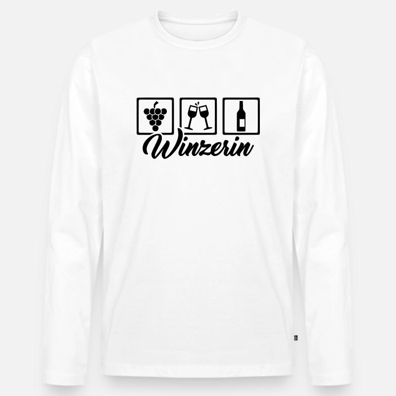 Winzerin - Männer Premium Bio Langarmshirt - Weiß