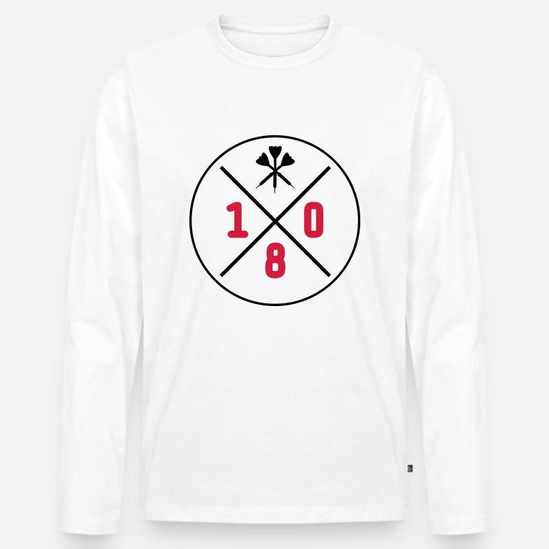 darts design 180 - Männer Premium Bio Langarmshirt - Weiß