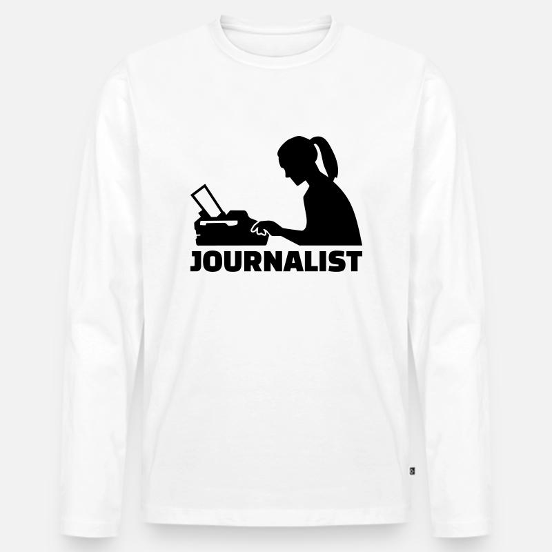 Journalistin - Männer Premium Bio Langarmshirt - Weiß