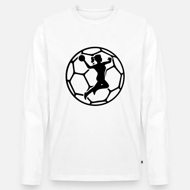 handball dame - Männer Premium Bio Langarmshirt - Weiß