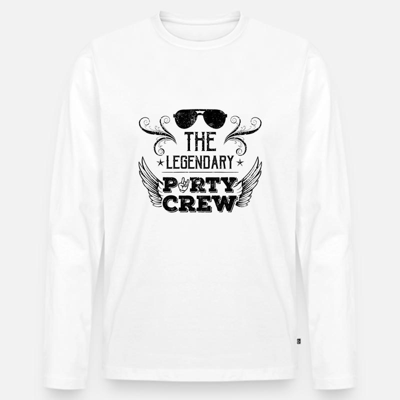 party crew design - Männer Premium Bio Langarmshirt - Weiß