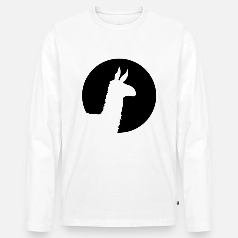 lama - Männer Premium Bio Langarmshirt - Weiß