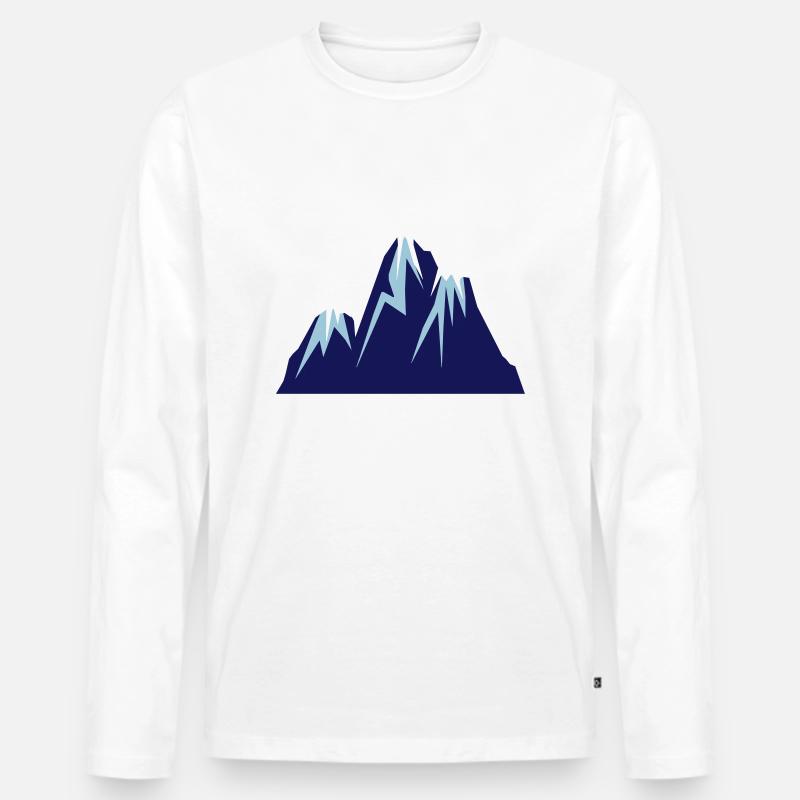 mountains comic - Männer Premium Bio Langarmshirt - Weiß