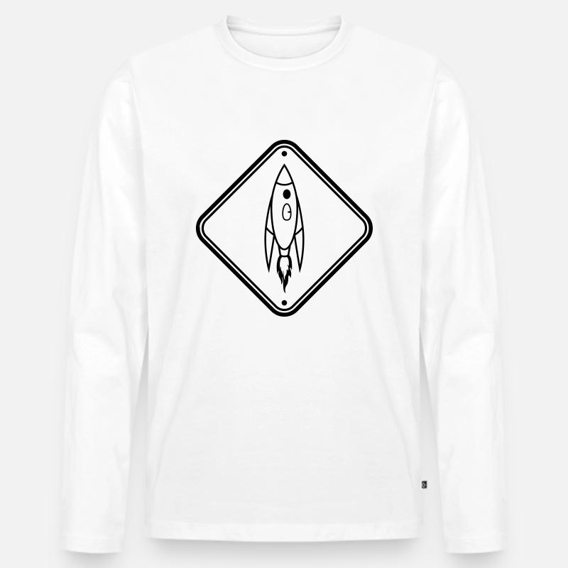 Shield Note Rocket - Men's Premium Organic Long Sleeve Shirt - white