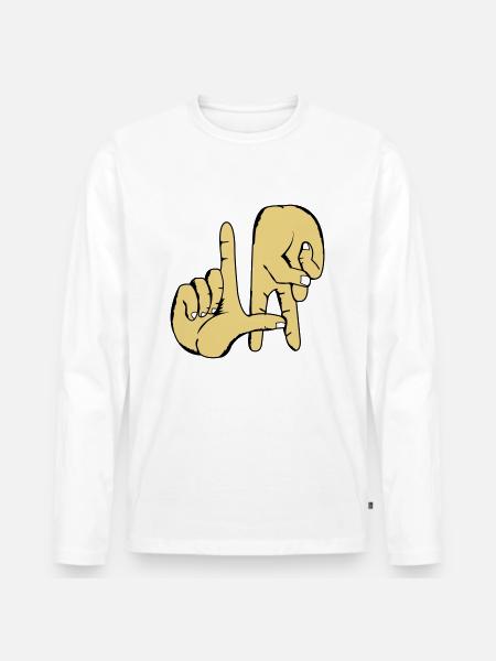 los_angeles_handzeichen_2 - Männer Premium Bio Langarmshirt - Weiß