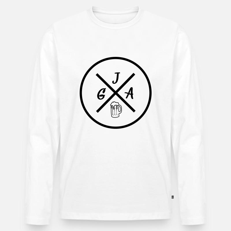 jga - Männer Premium Bio Langarmshirt - Weiß