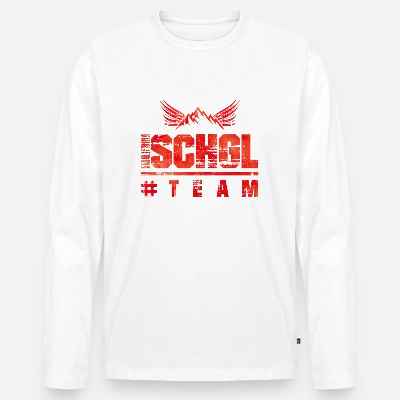 ischgl team berg - Männer Premium Bio Langarmshirt - Weiß