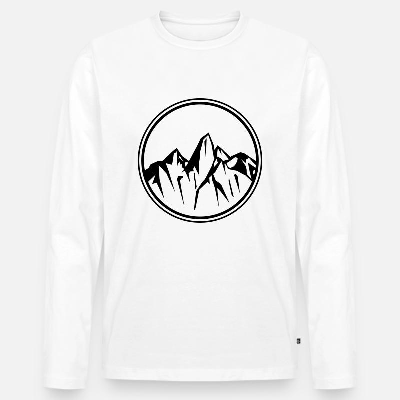 mountains - Männer Premium Bio Langarmshirt - Weiß