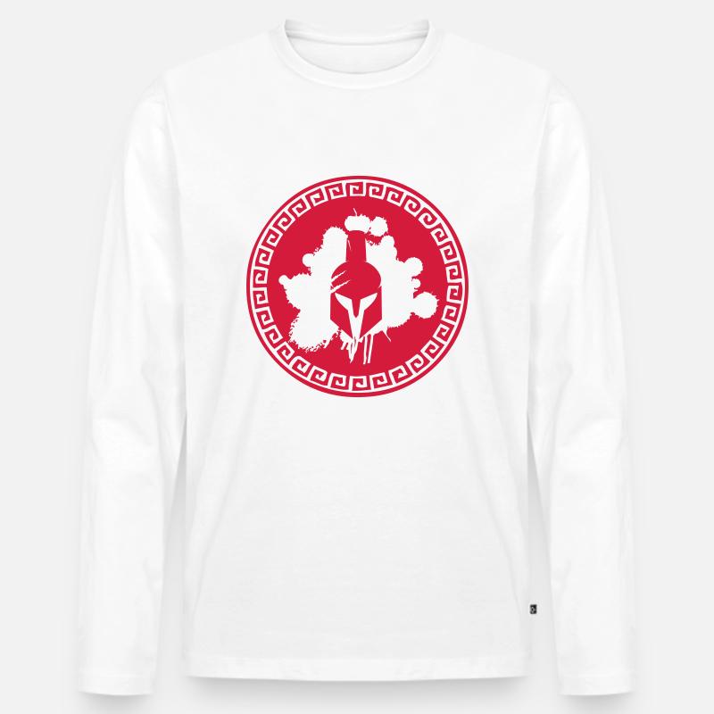 sparta_blood_1 - Männer Premium Bio Langarmshirt - Weiß