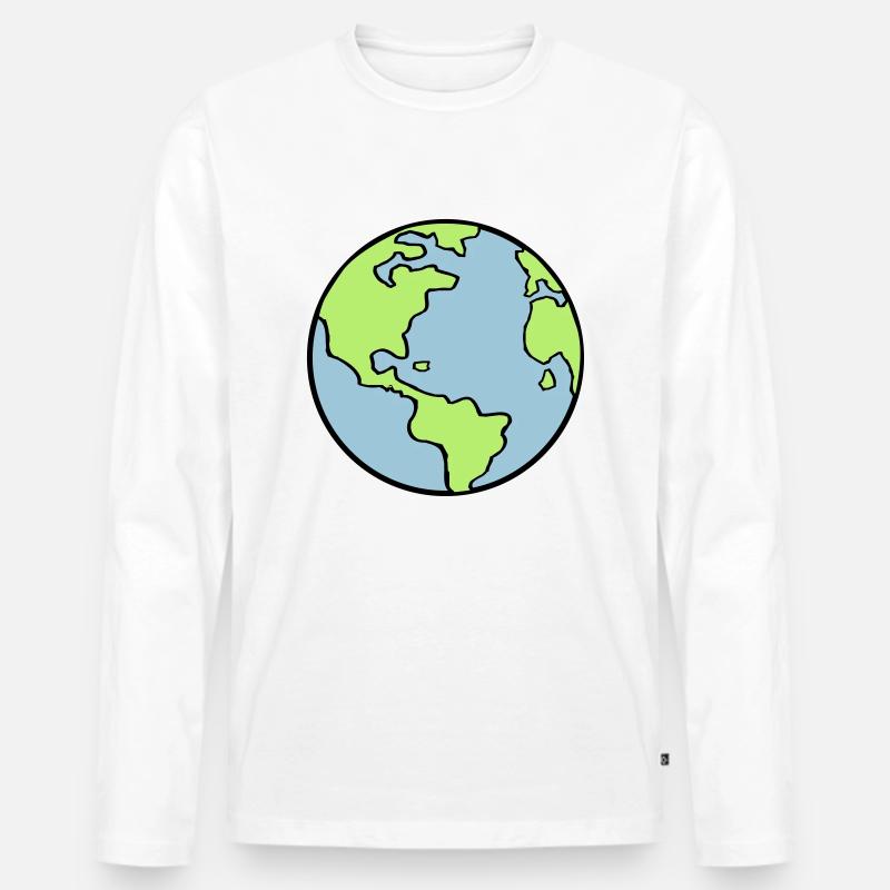 erde_002 - Männer Premium Bio Langarmshirt - Weiß