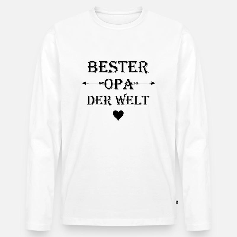 Bester Opa der Welt - Männer Premium Bio Langarmshirt - Weiß