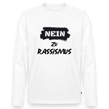 rassismus - Männer Premium Bio Langarmshirt - Weiß - Vorne - Nico (187cm)