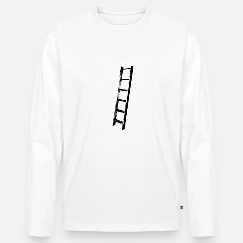 leiter schwarz - Männer Premium Bio Langarmshirt - Weiß