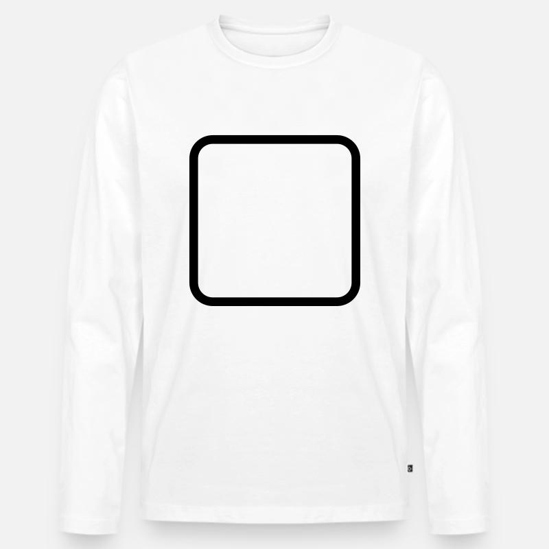 Square with round corners Template for editing - Men's Premium Organic Long Sleeve Shirt - white