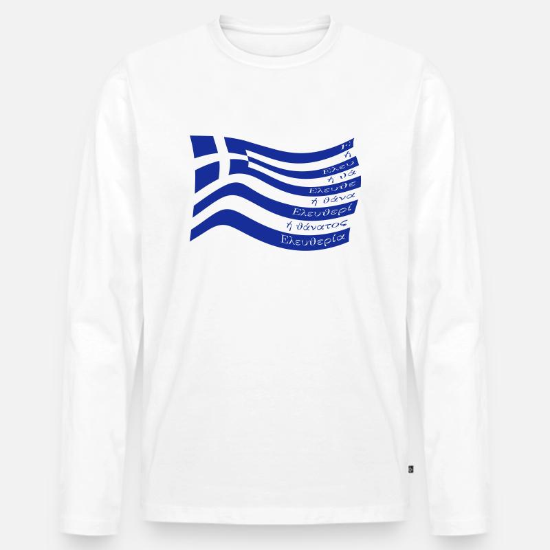 galanolefki - Männer Premium Bio Langarmshirt - Weiß
