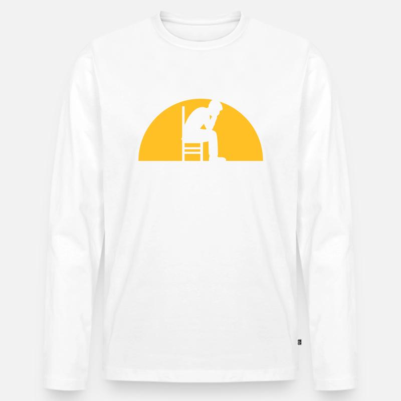 Sonne Depression Mann - Männer Premium Bio Langarmshirt - Weiß