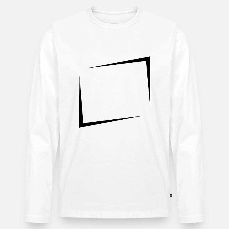 Cool Schild Rechteck - Männer Premium Bio Langarmshirt - Weiß