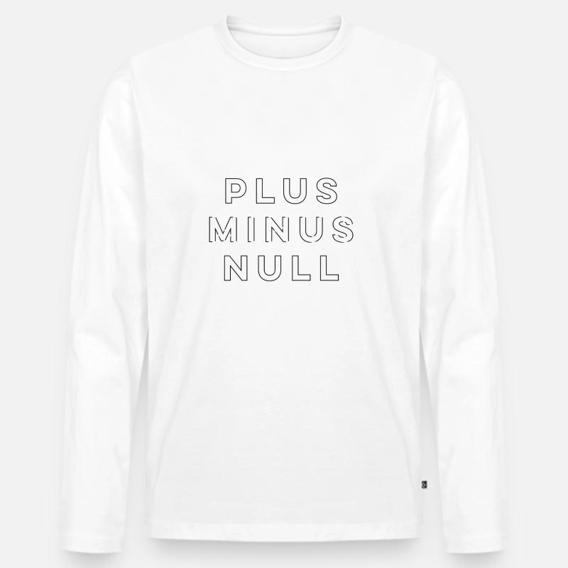 Plus Minus Null 2.0 - Männer Premium Bio Langarmshirt - Weiß