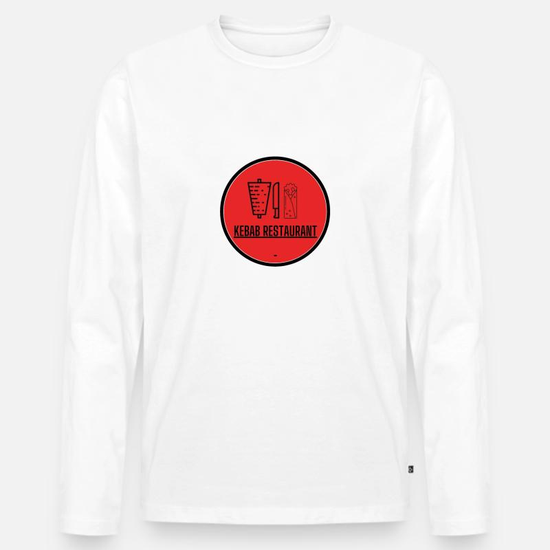 Kebab Restaurant - Männer Premium Bio Langarmshirt - Weiß
