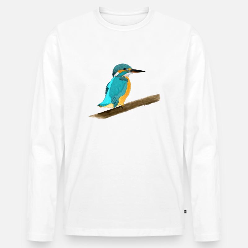 Europäischer Eisvogel - Männer Premium Bio Langarmshirt - Weiß