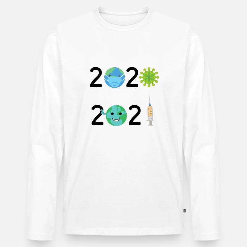 2020 - 2012 COVID - Männer Premium Bio Langarmshirt - Weiß